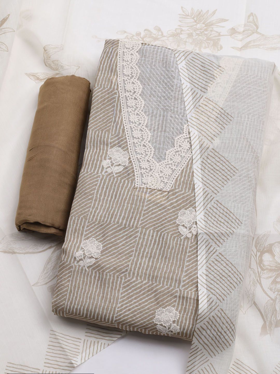 Meena Bazaar Geometric Printed Patchwork Pure Cotton Unstitched Dress Material-picture-12