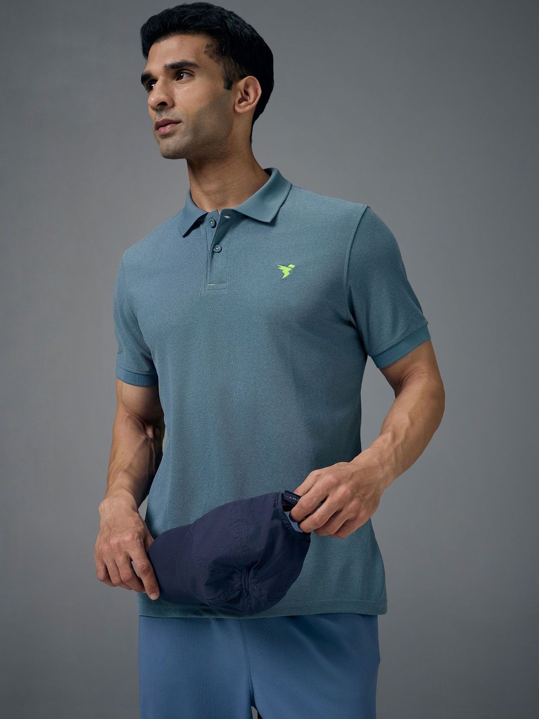 Technosport Men Brand Logo Polo Collar Anti Static Slim Fit T-shirt-image-14