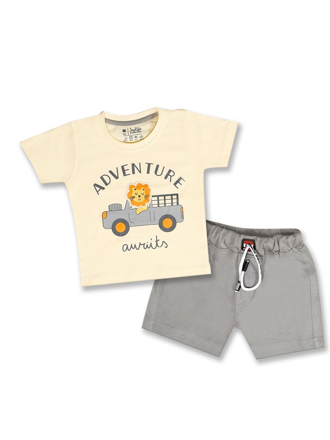 Joy Kids Boys Pure Cotton Printed Round Neck T-shirt with Shorts-picture-28