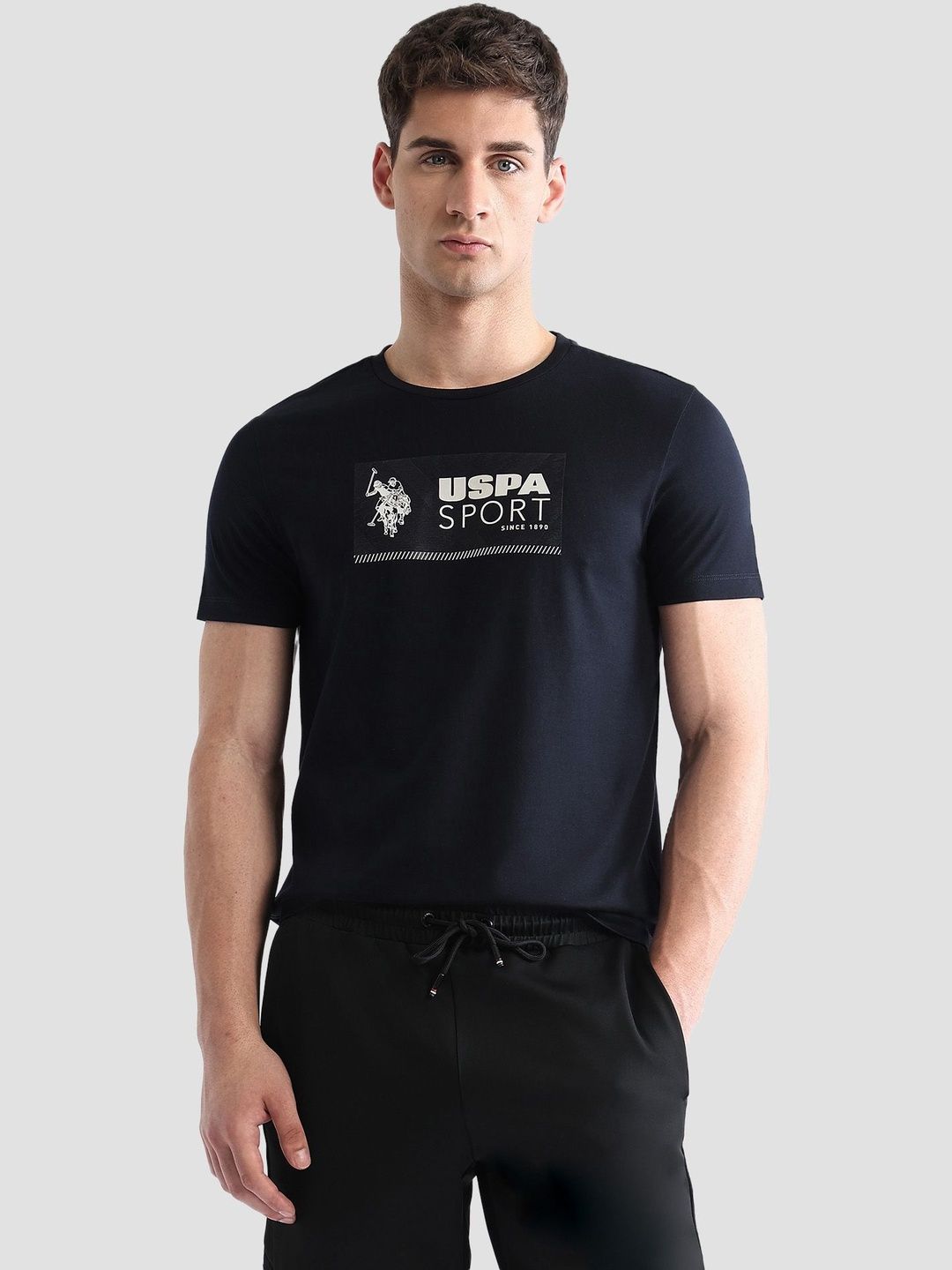 USPA Sport Men Brand Logo Printed T-shirt-picture-49