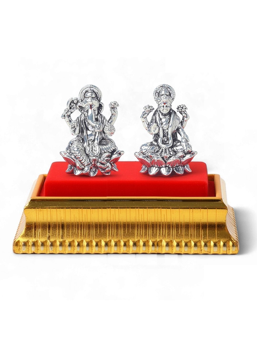 AKSHAT SAPPHIRE Silver-Toned Lord Ganesh & Laxmi Showpiece-image-33