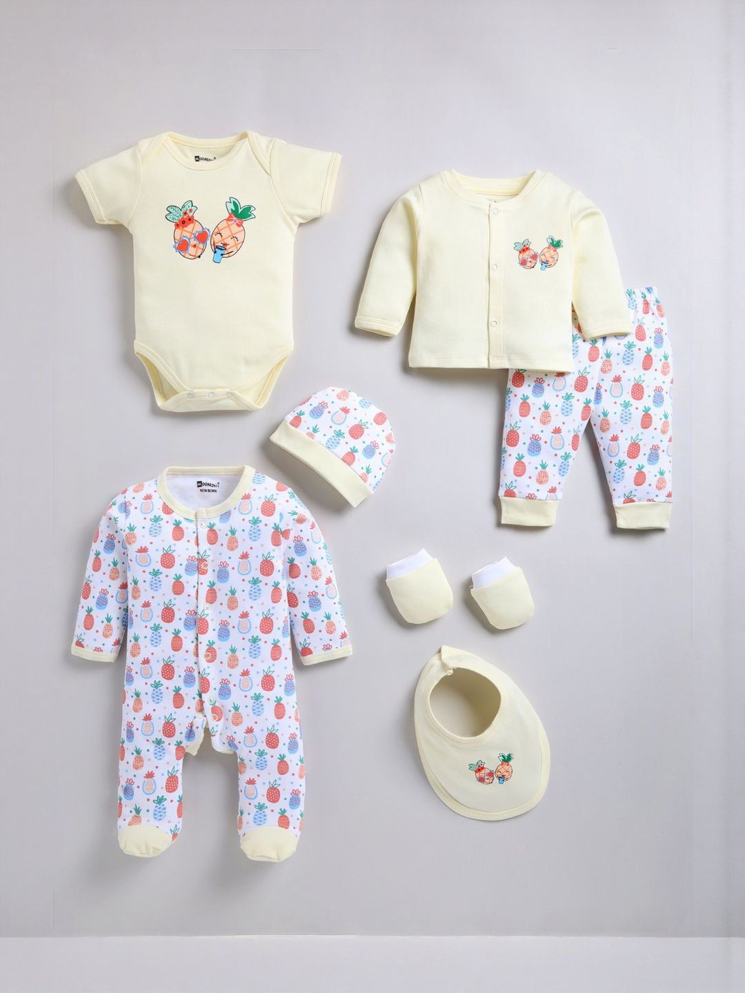 MooNKids Infants Printed Cotton Baby Apparel Gift Set