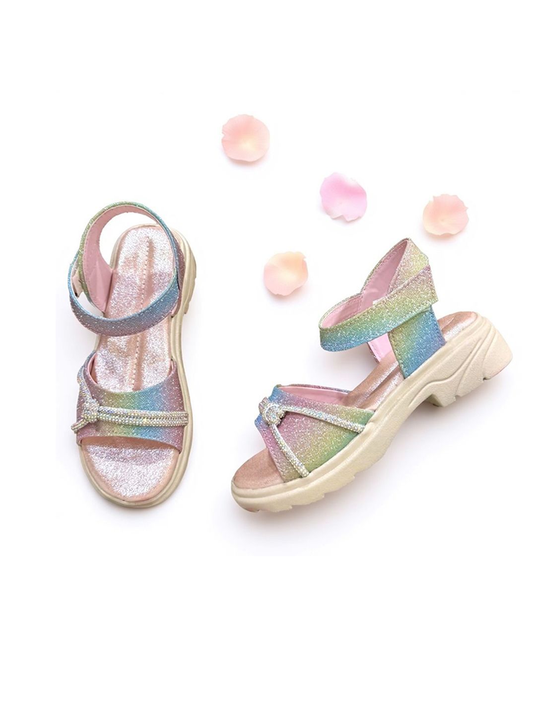 RJ FOOTWEAR Girls Embellished Wedge Sandal Heels