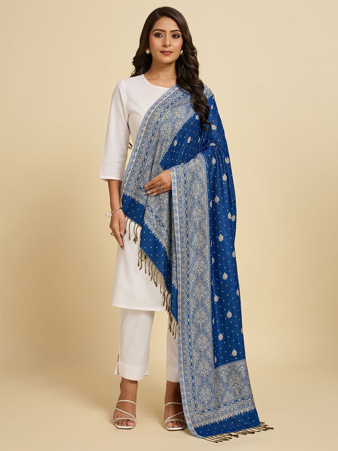 WEAVERS VILLA Ethnic Motifs Woven Design Shawl-picture-22