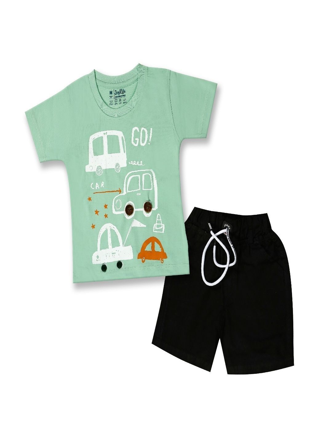 Joy Kids Boys Printed Pure Cotton T-shirt with Shorts-picture-40