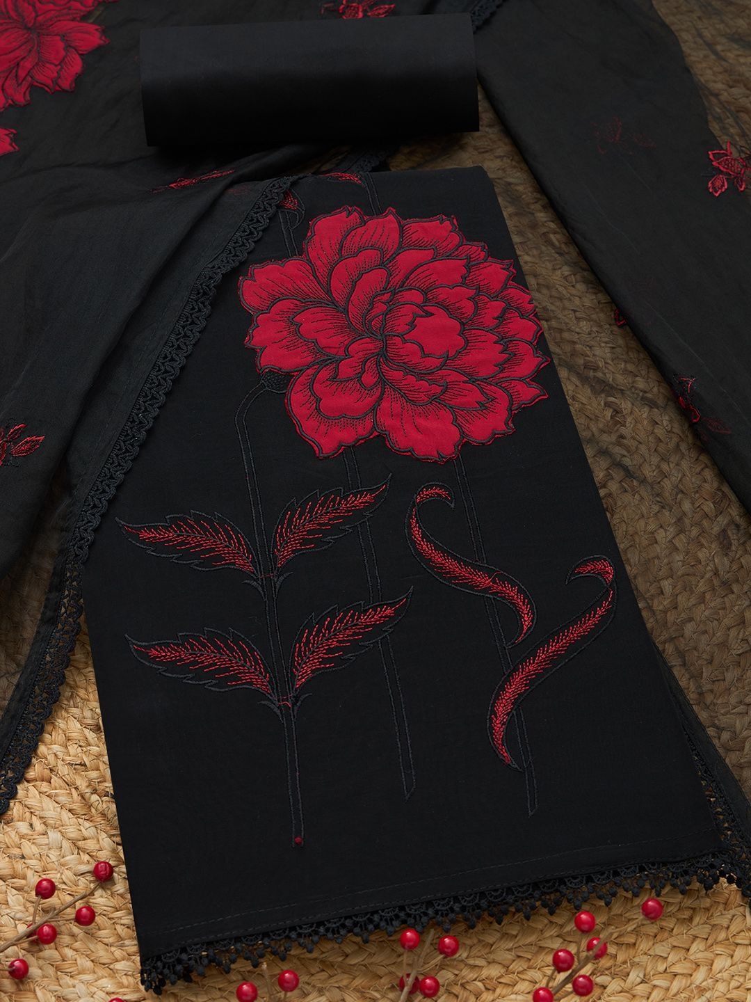 Soch Embroidered Pure Cotton Unstitched Dress Material-picture-12