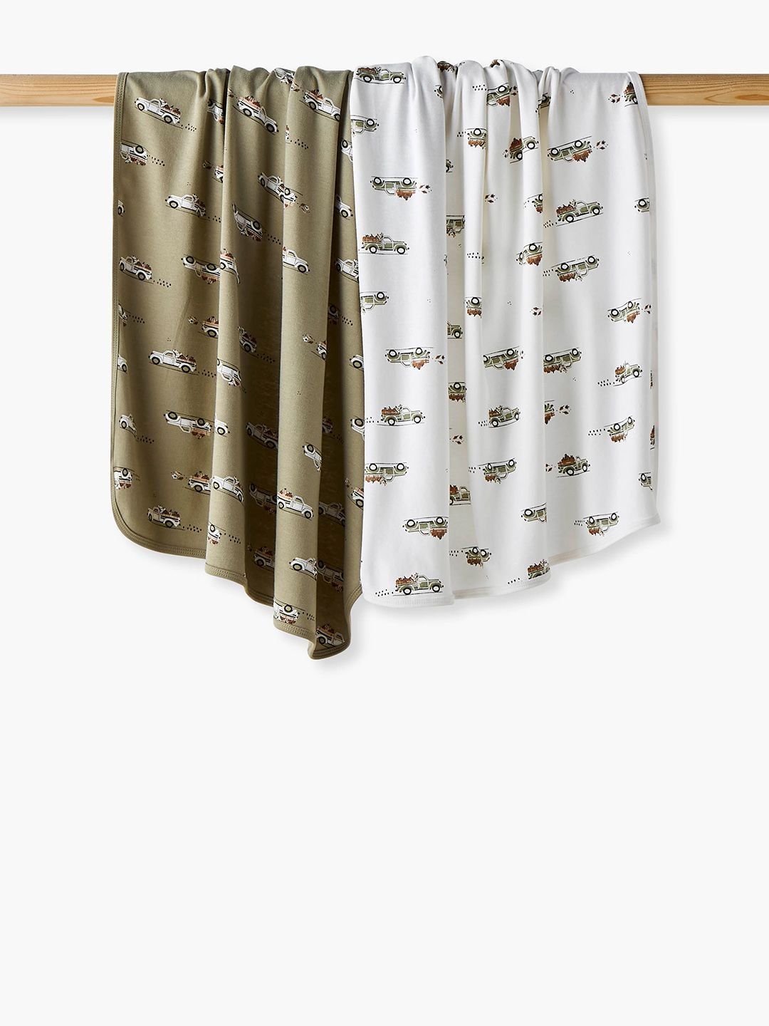 Juniors by Babyshop Kids White & Green 2 Pieces Floral Blanket-picture-42