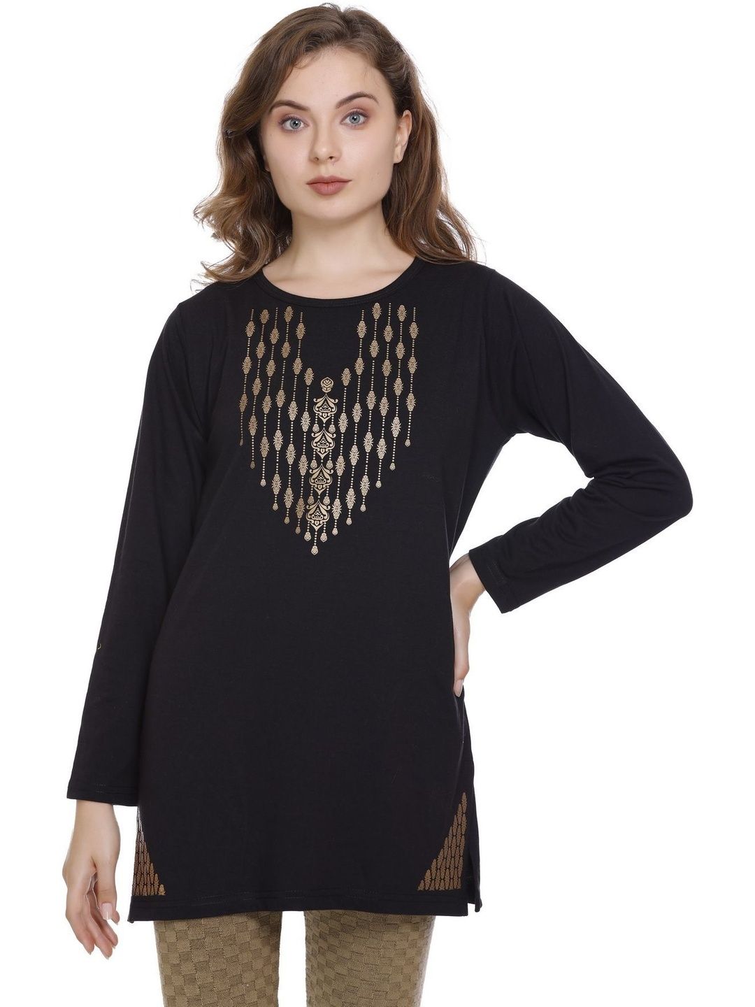 URBE-URBAN EVOLUTION Women Printed Round Neck Lounge Tshirts-picture-44