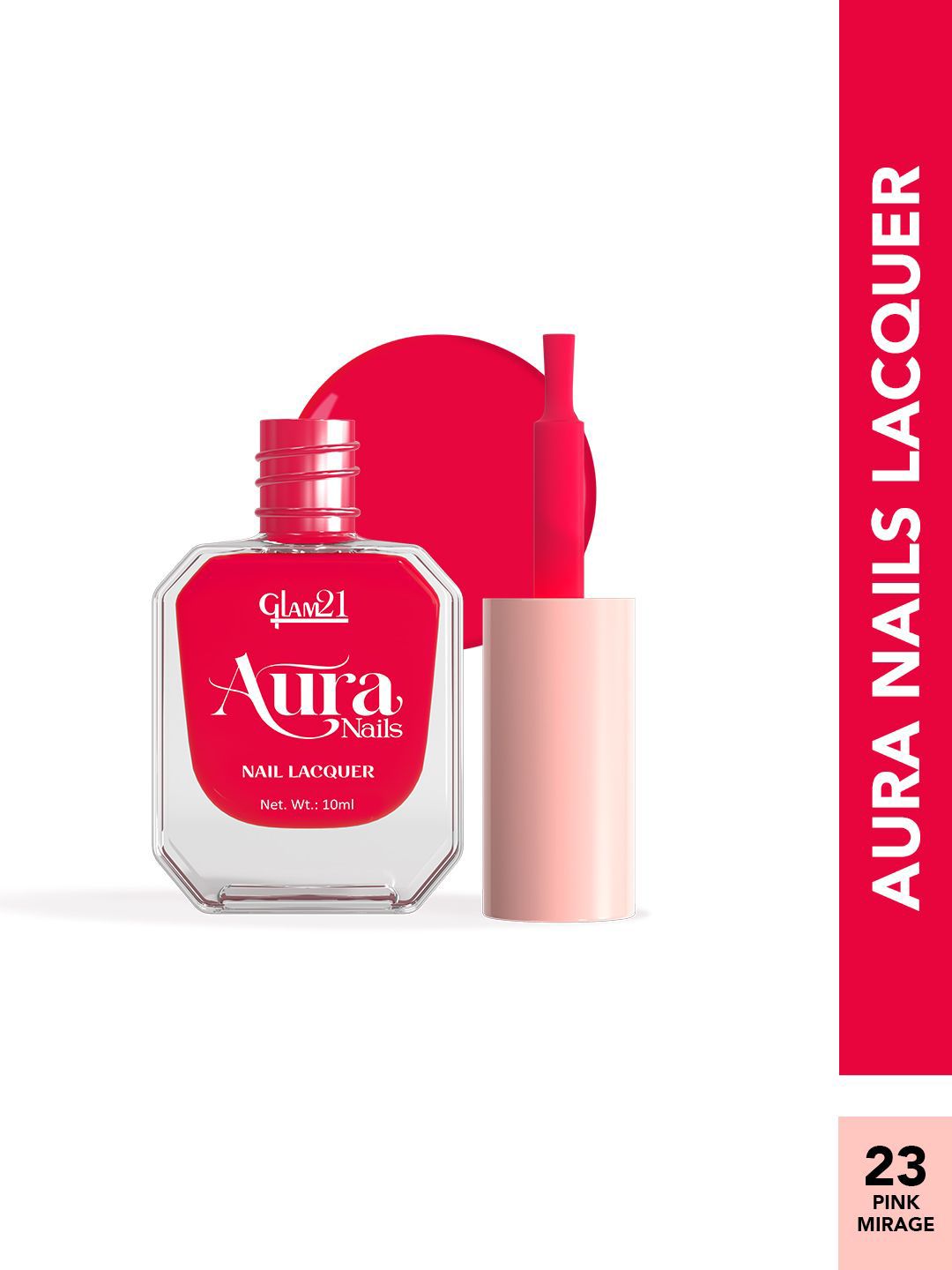 GLAM21 Aura Nails Lacquer High-Shine Nail Enamel- 10 ml-Pink Mirage-picture-20
