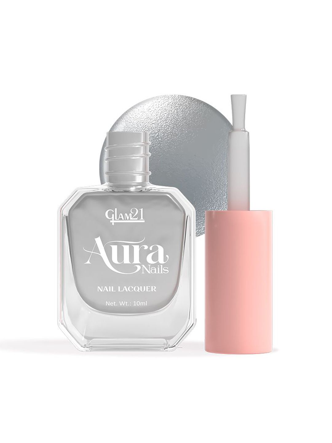 GLAM21 Aura Nails High-Shine Nail Lacquer 10ml - Silver Foil 52-picture-11