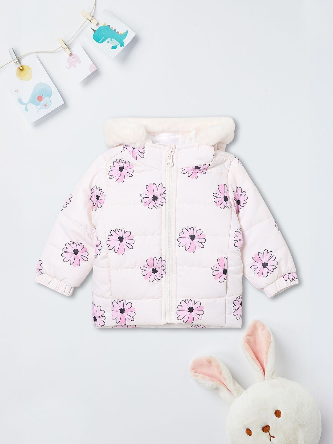 max Girls Hooded Floral Printed Puffer Jacket-picture-12