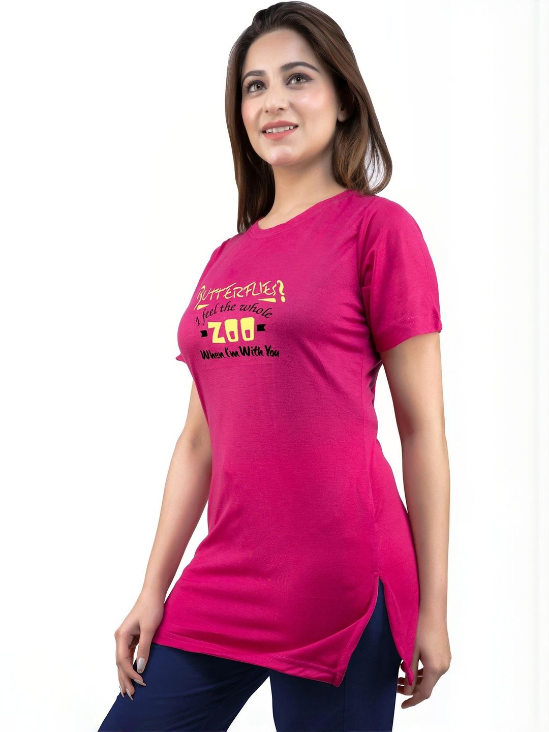 AMAHA FASHIONS Printed Round Neck Cotton Lounge Tshirts-picture-13