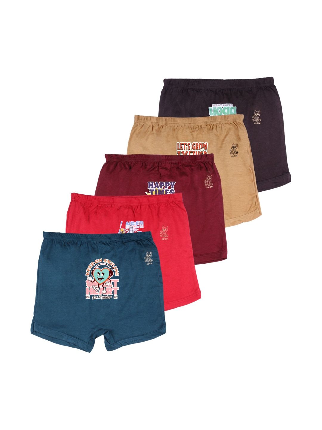 Kids Basket Pack Of 5 Printed Cotton Mid-Rise Basic Briefs-picture-50