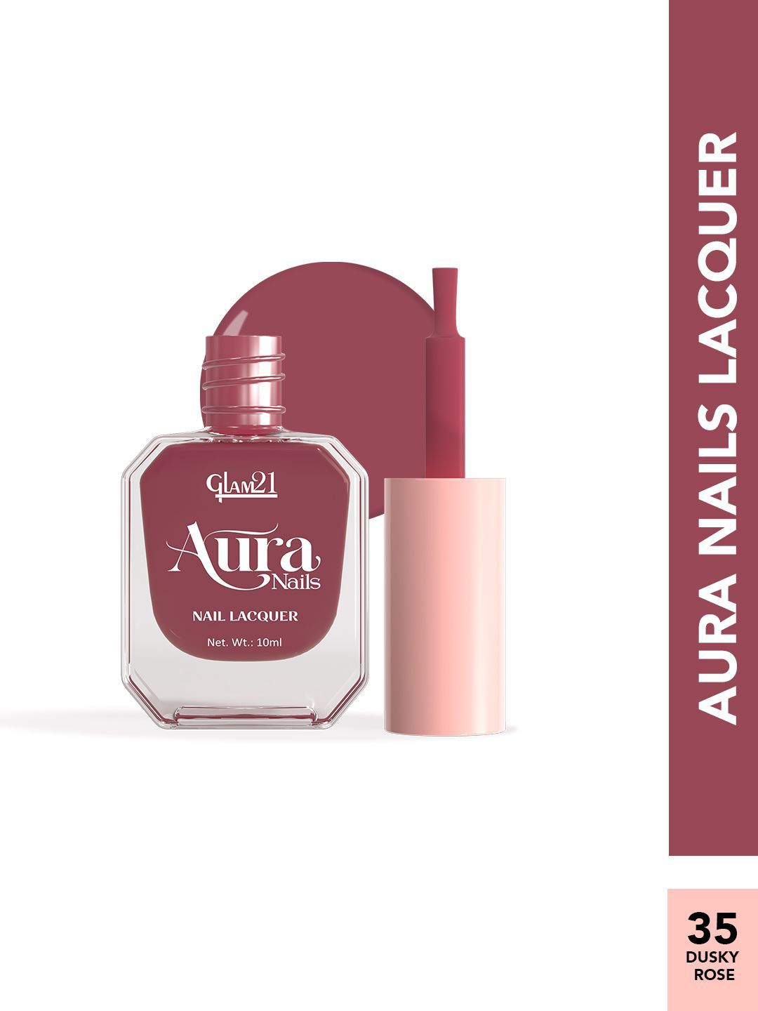 GLAM21 Aura High-Shine Nails Lacquer - 10 ml - Dusky Rose 35-image-7