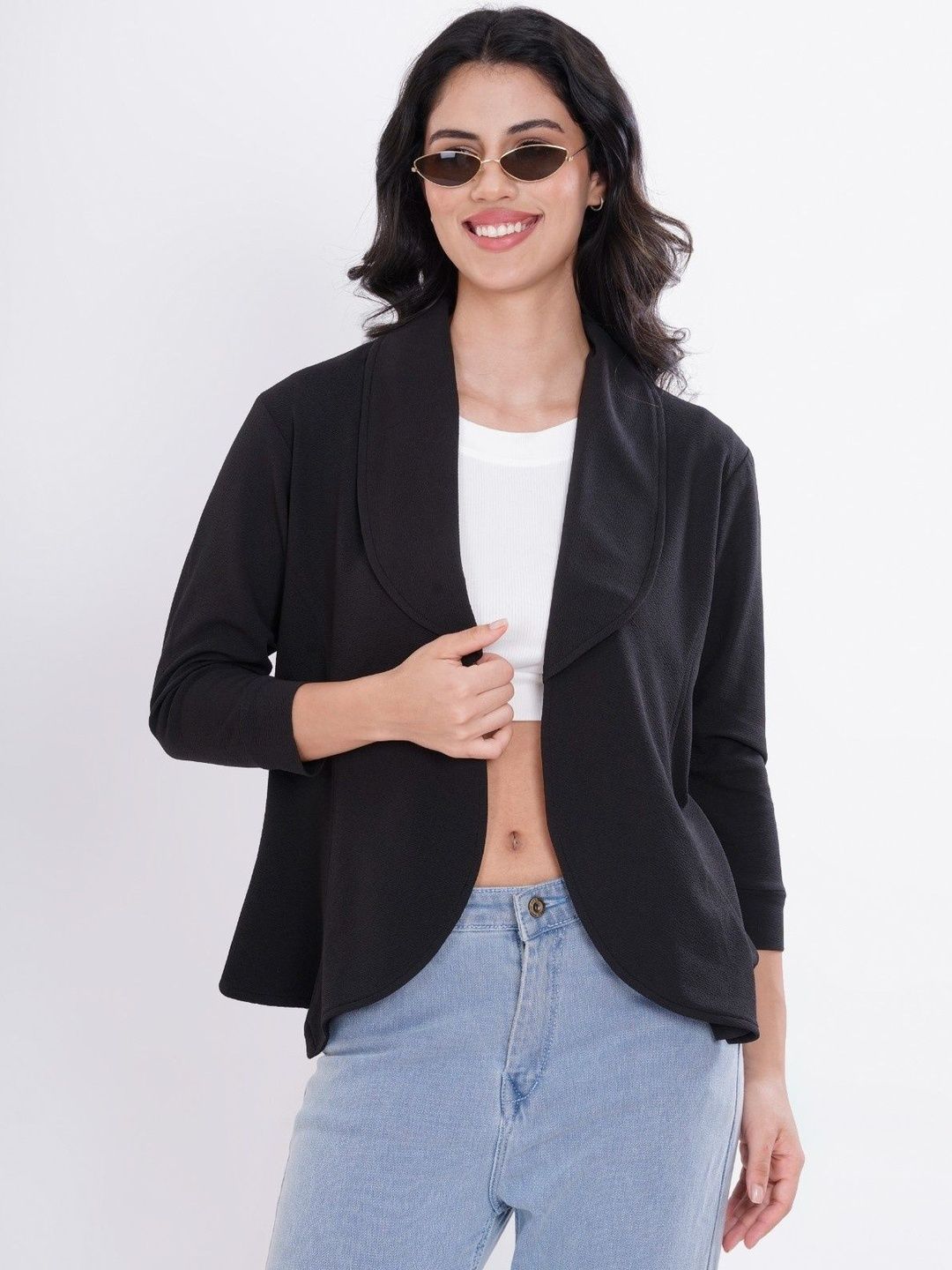 Belfry Notched Lapel Long Sleeves Front Open Blazer-picture-14