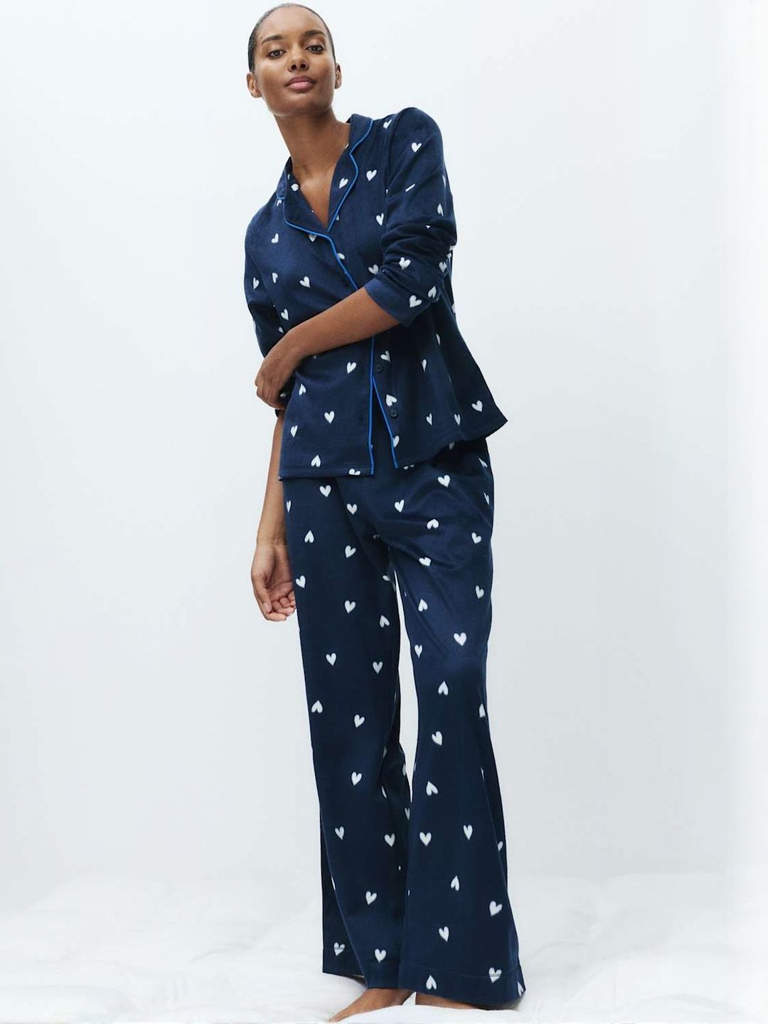 Marks & Spencer Women Conversational Printed Lapel Collar Night suit