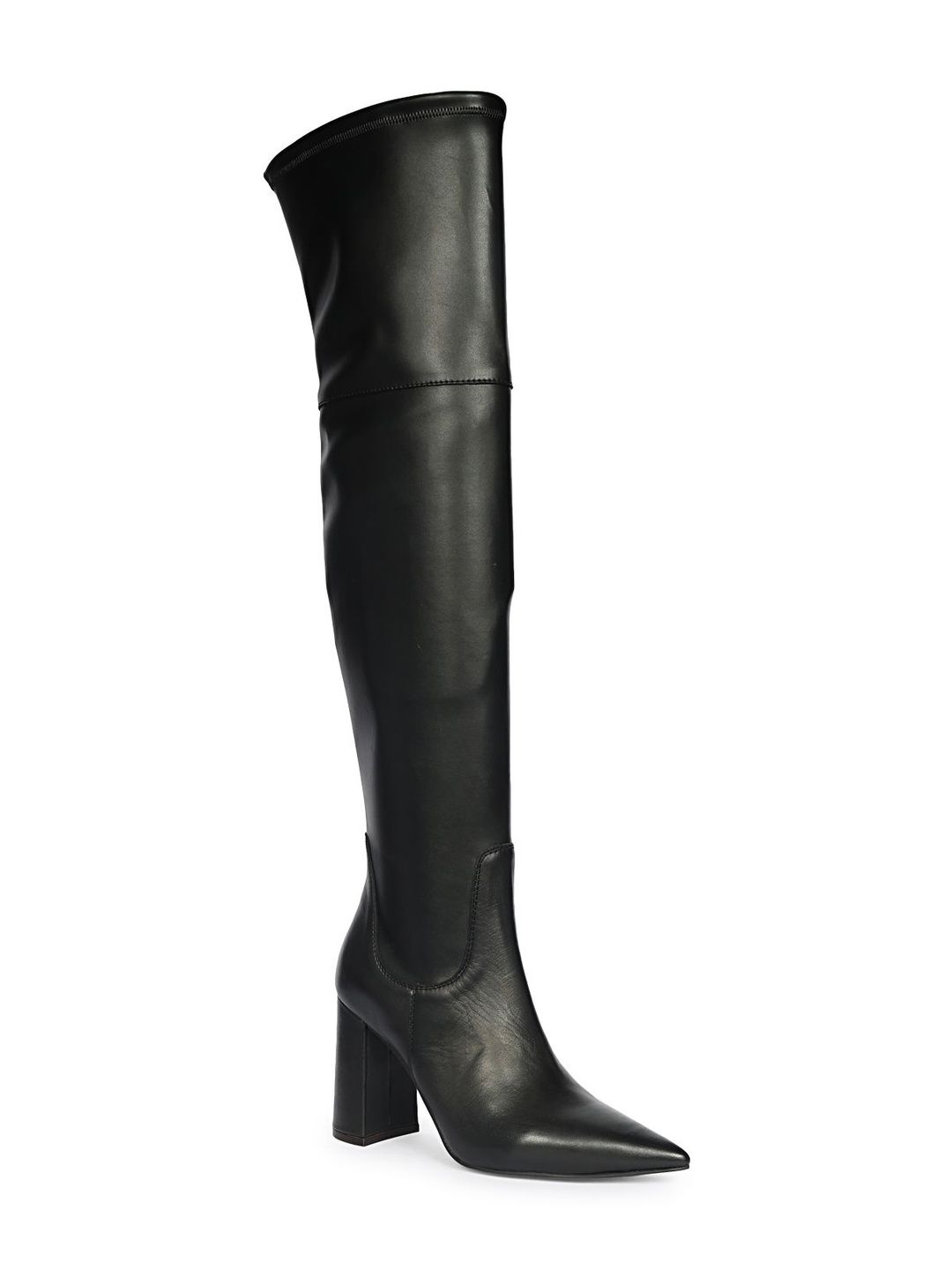 Saint G Block-Heeled Leather Casual Thigh High Boots-image-21