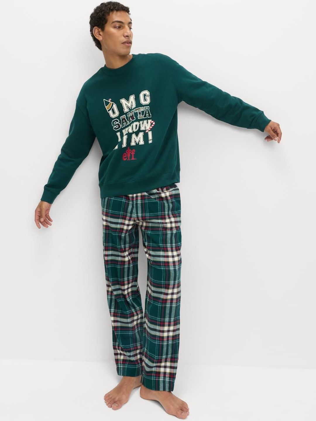 Marks & Spencer Printed Cotton Tshirt With Pyjamas-image-8