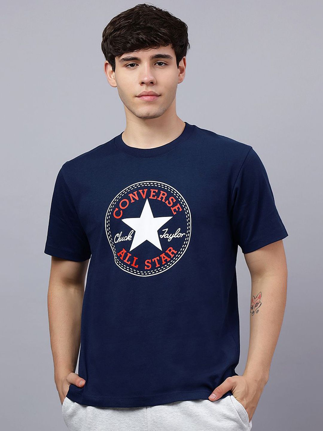Converse Unisex L4L Graphic Printed Round Neck Pure Cotton T-Shirt-image-32