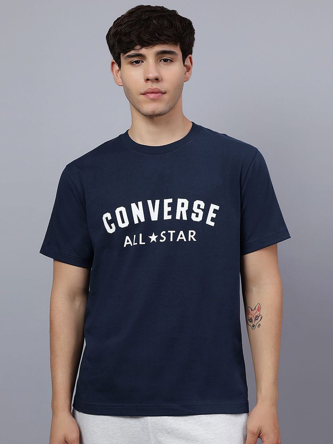 Converse Unisex L4L Typography Printed Round Neck Pure Cotton T-Shirt-image-40