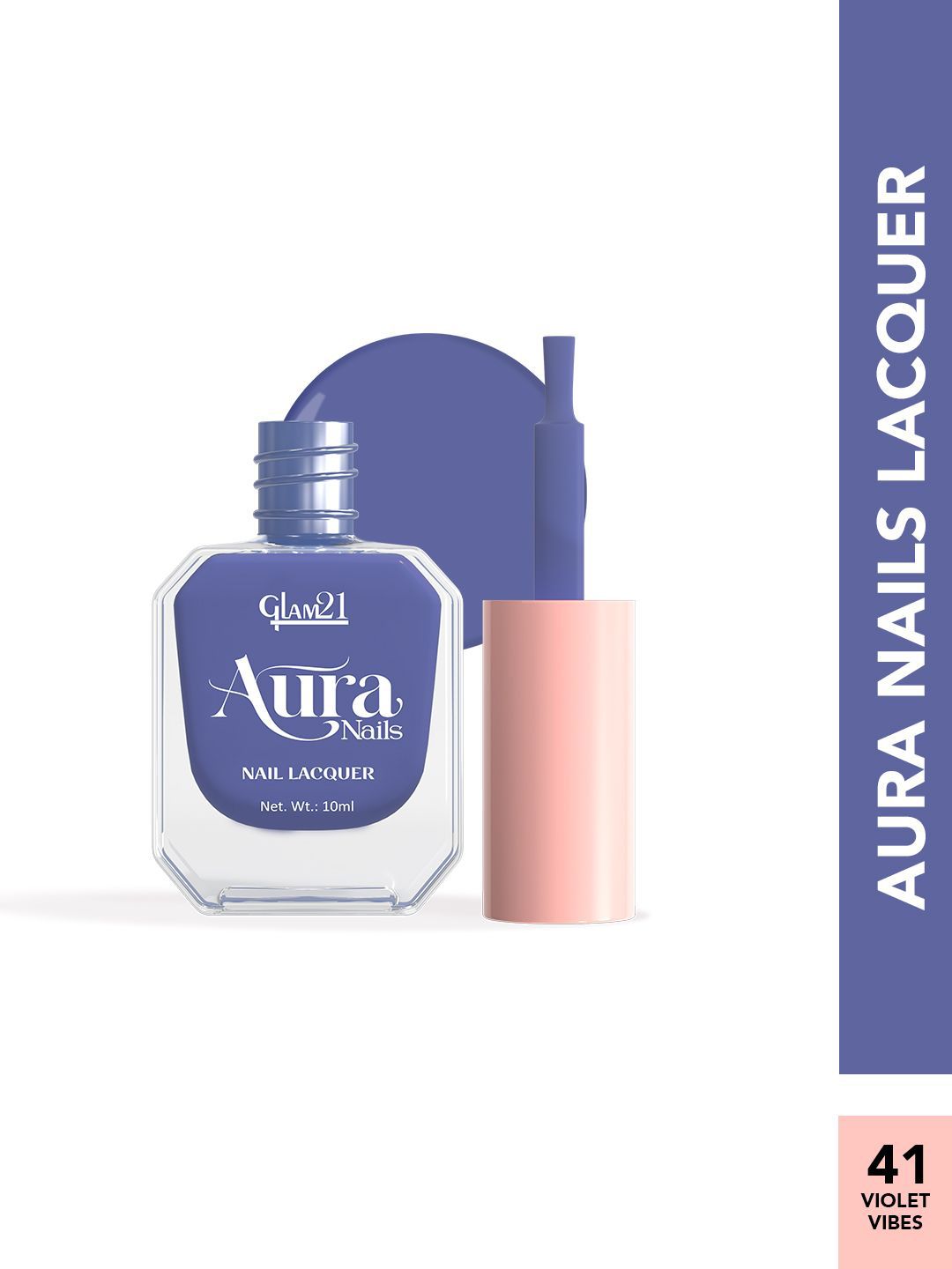 GLAM21 Aura High-Shine Nails Lacquer - 10 ml - Violet Vibes 41-picture-3