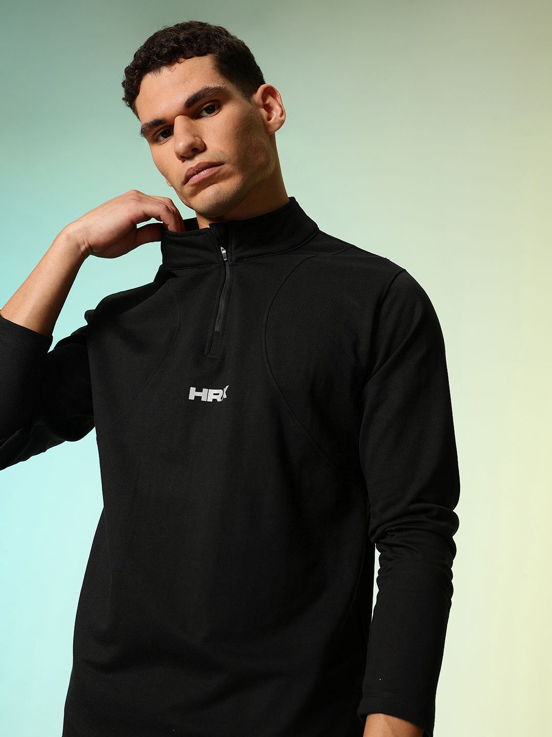 HRX by Hrithik Roshan Mock Collar Running Pullover Sweatshirt-picture-26