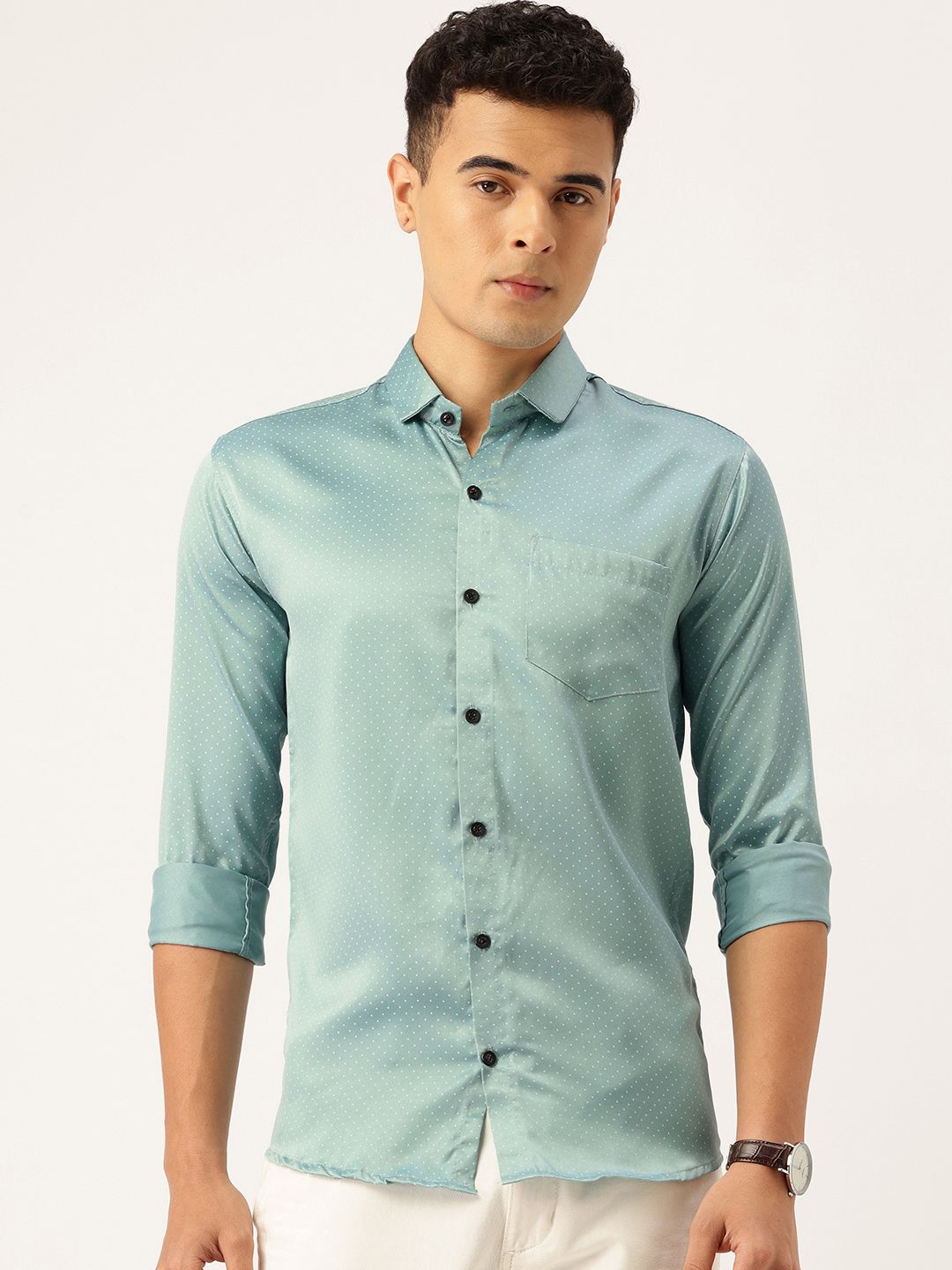 FIFTY TWO Polka Dot Printed Casual Shirt-picture-5