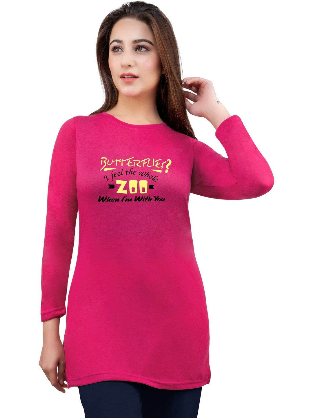AMAHA FASHIONS Women Printed Round Neck Regular Lounge-Tshirt-picture-33