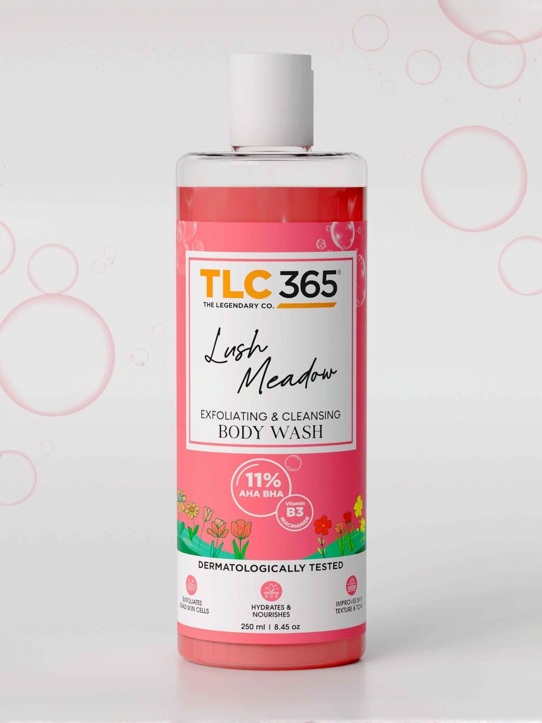 TLC 365 Lush Meadow Exfoliating & Cleansing Body Wash With 11% AHA BHA - 250 ml-image-3