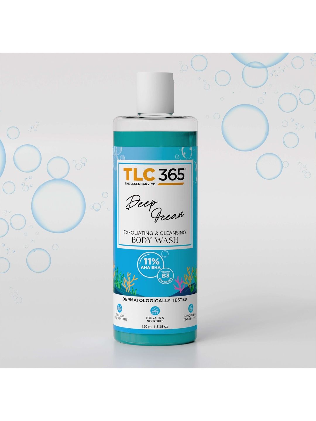 TLC 365 Deep Ocean Exfoliating & Cleansing Body Wash With 11% AHA BHA - 250 ml-picture-14