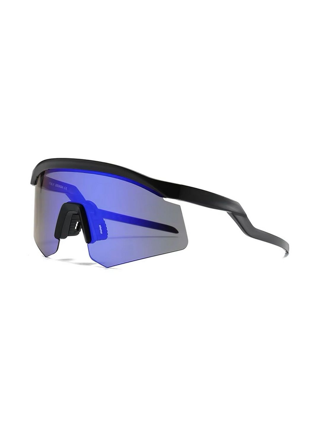 LIZA ANGEL Unisex Blue Lens & Black Shield Sunglasses with-image-18