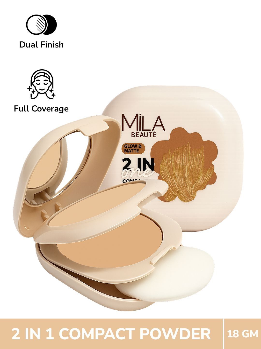 MILA BEAUTE Glow & Matte 2-in-1 Compact Powder With SPF 15 - 18 g - Neutral 03-picture-27
