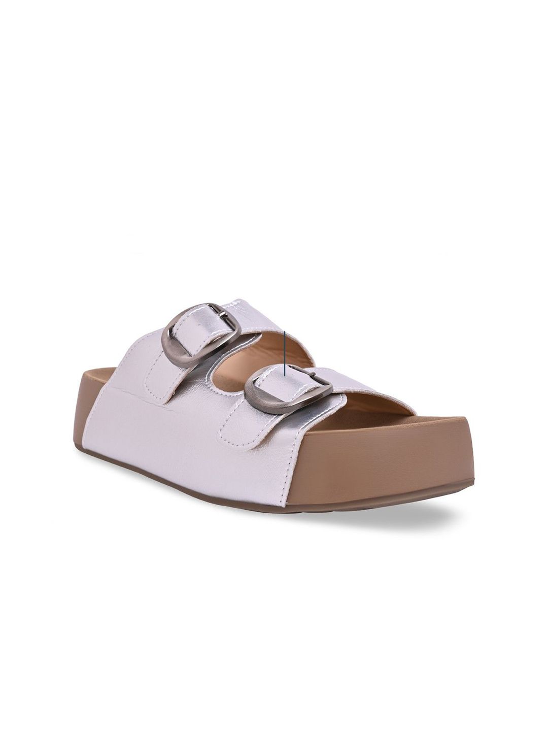 CAI Textured PU Platform Sandals with Buckles-image-40