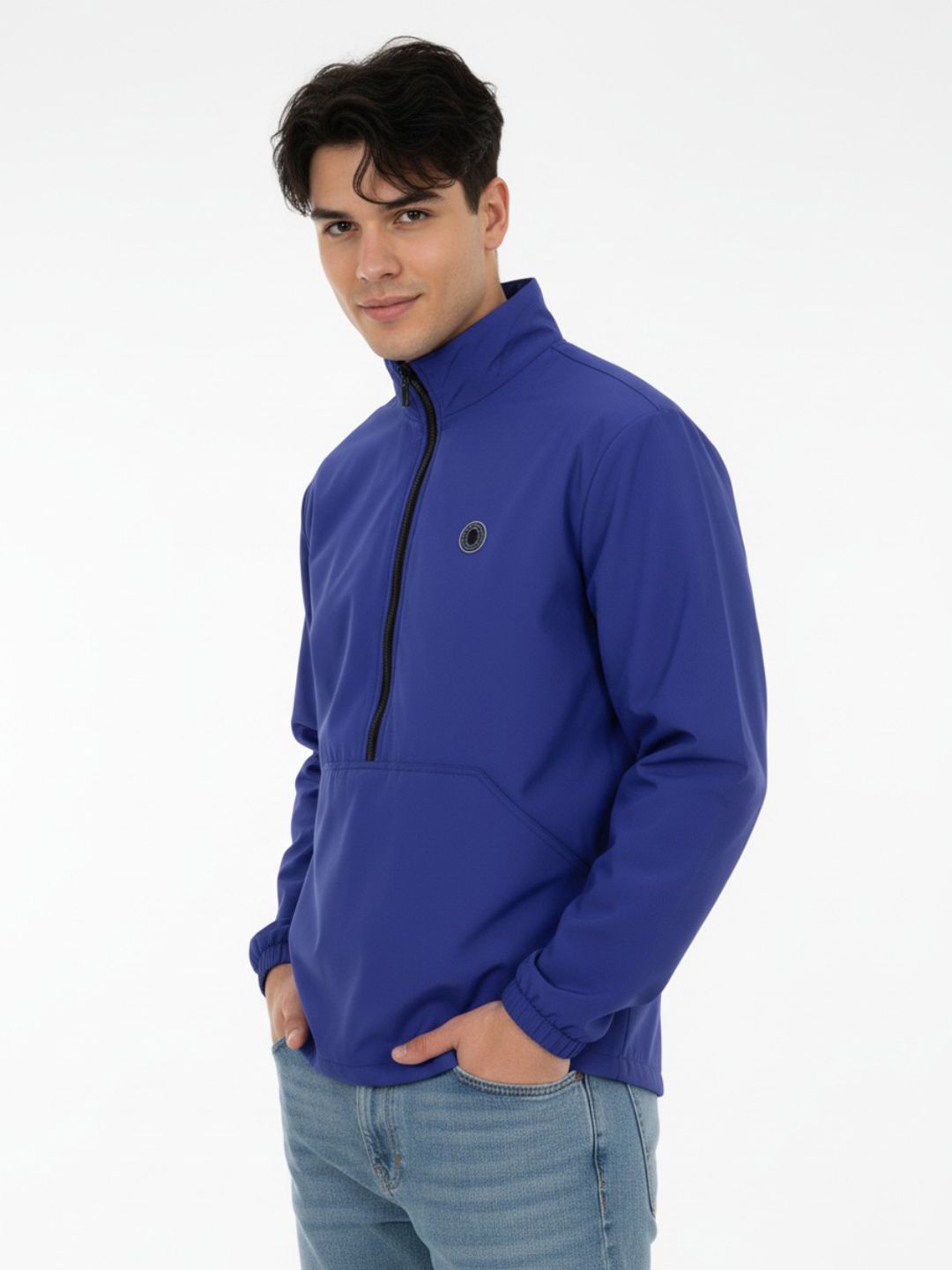 glitchez Mock Collar Half Zipper Windcheater Tailored Jacket-picture-25