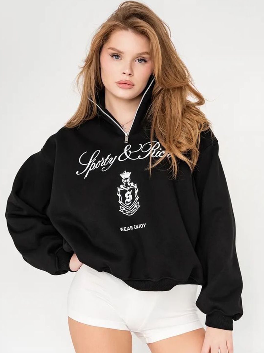 LULU & SKY Women High Neck Long Sleeves Sweatshirt-picture-24
