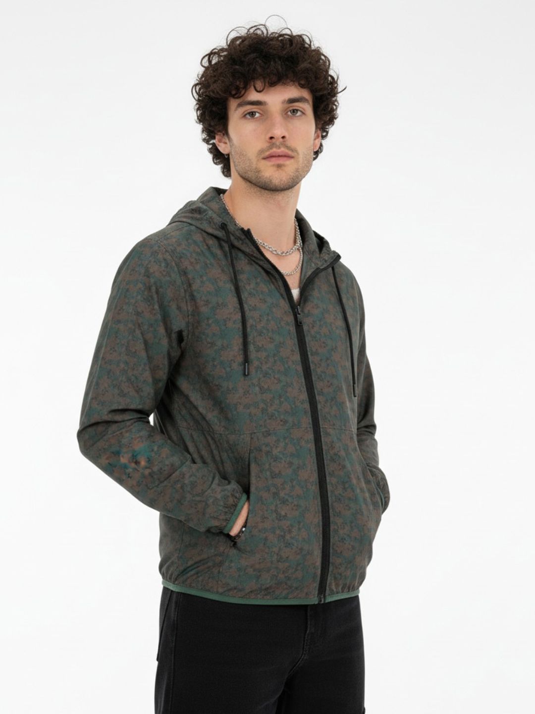 glitchez Abstract Print Hooded Windcheater Tailored Jacket-picture-16