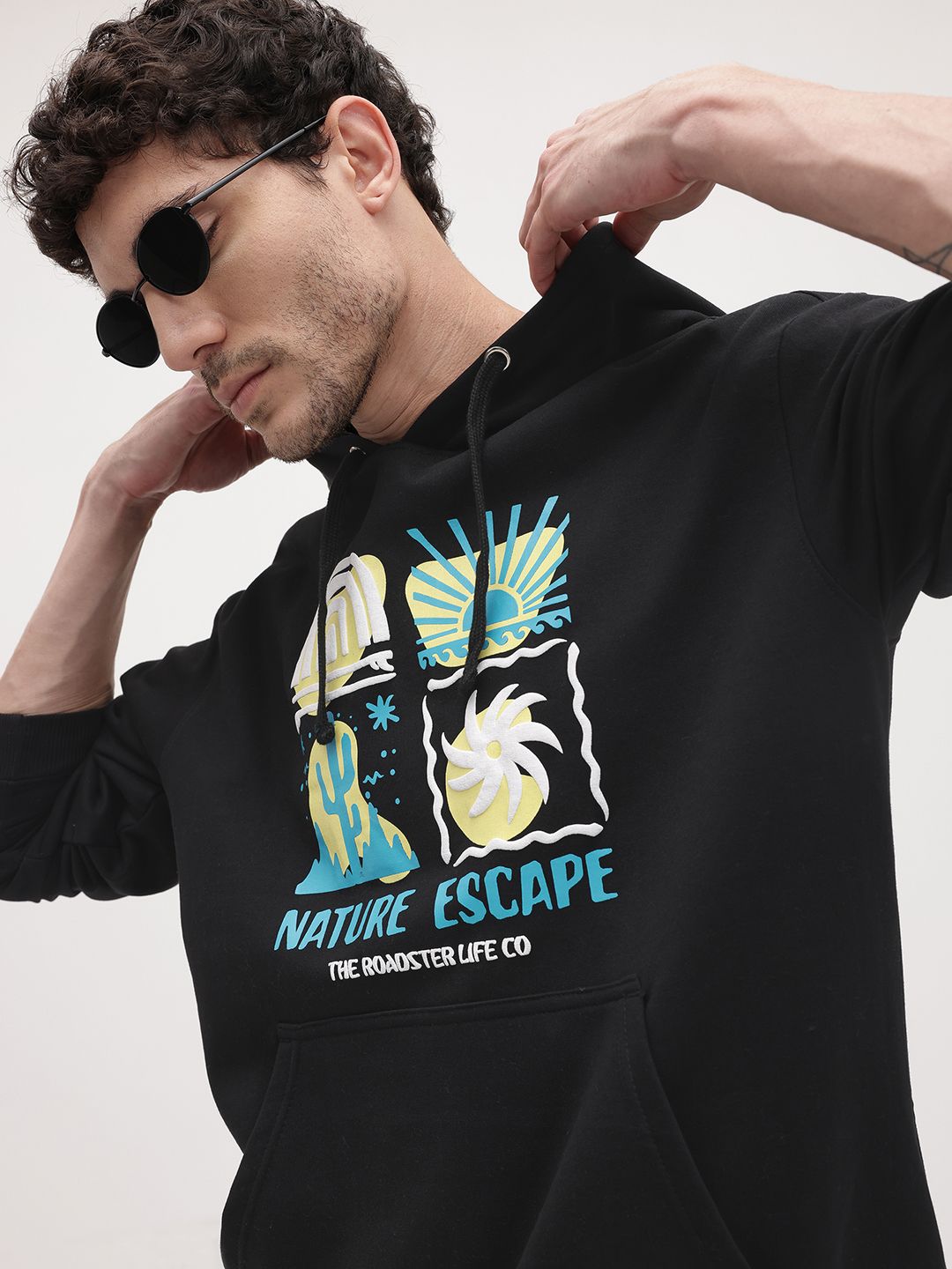 The Roadster Life Co. Printed Hooded Relaxed Sweatshirt-image-47