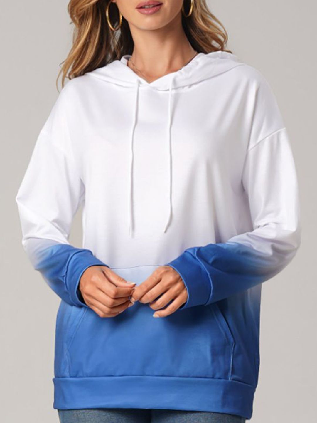 LULU & SKY Women Ombre Long Sleeve Hooded Pullover Sweatshirt-picture-21