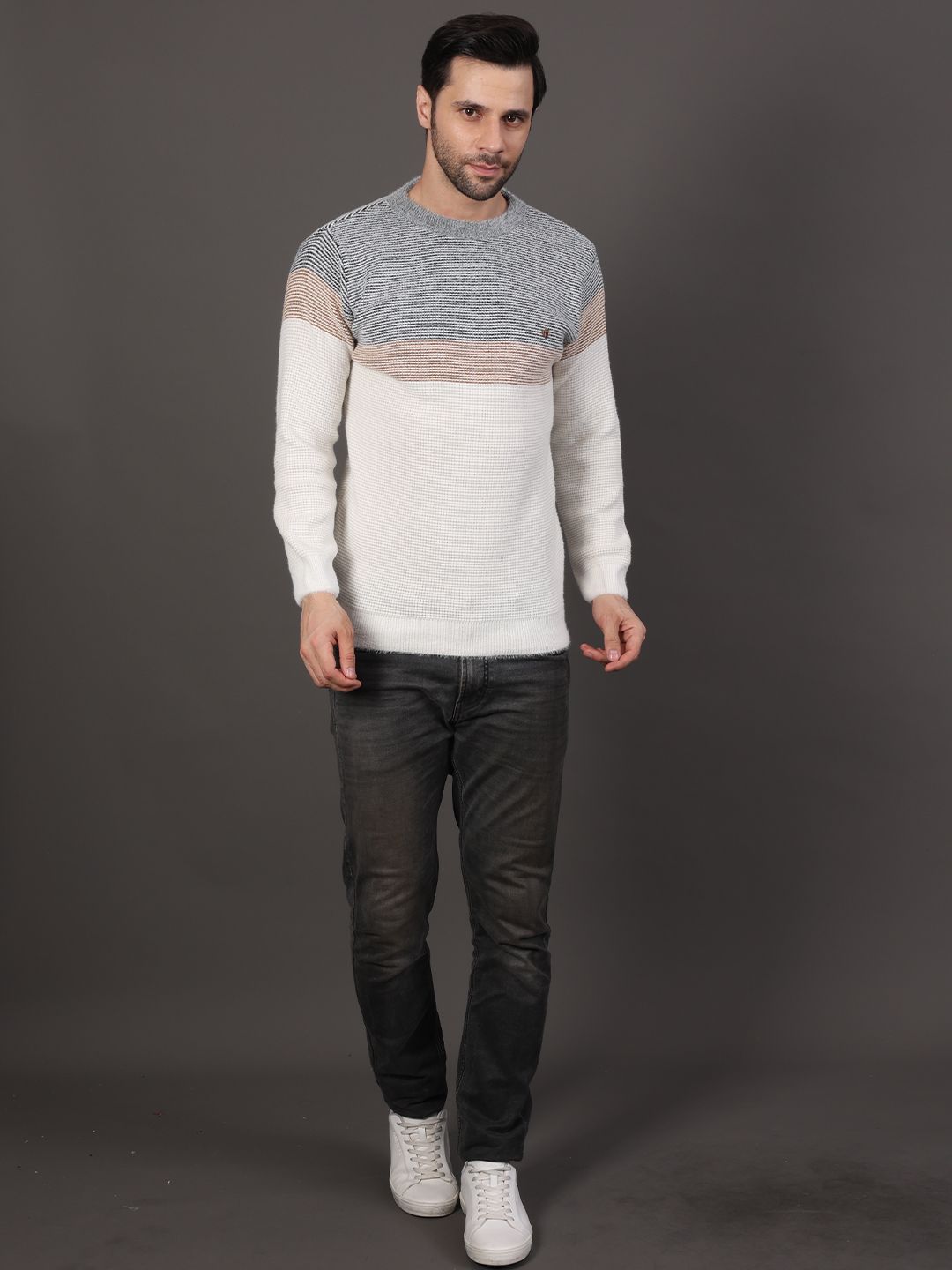 GRACIT Men Self design Colourblocked Woollen Pullover-picture-35