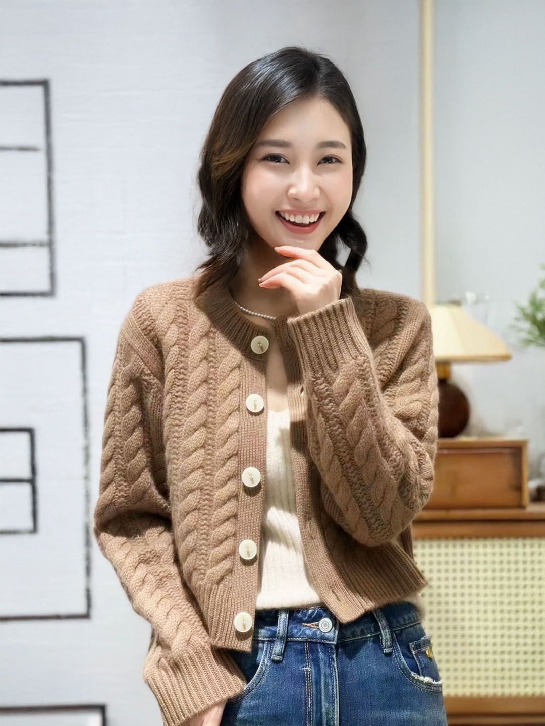 StyleCast Women Cable Knit Cardigan
