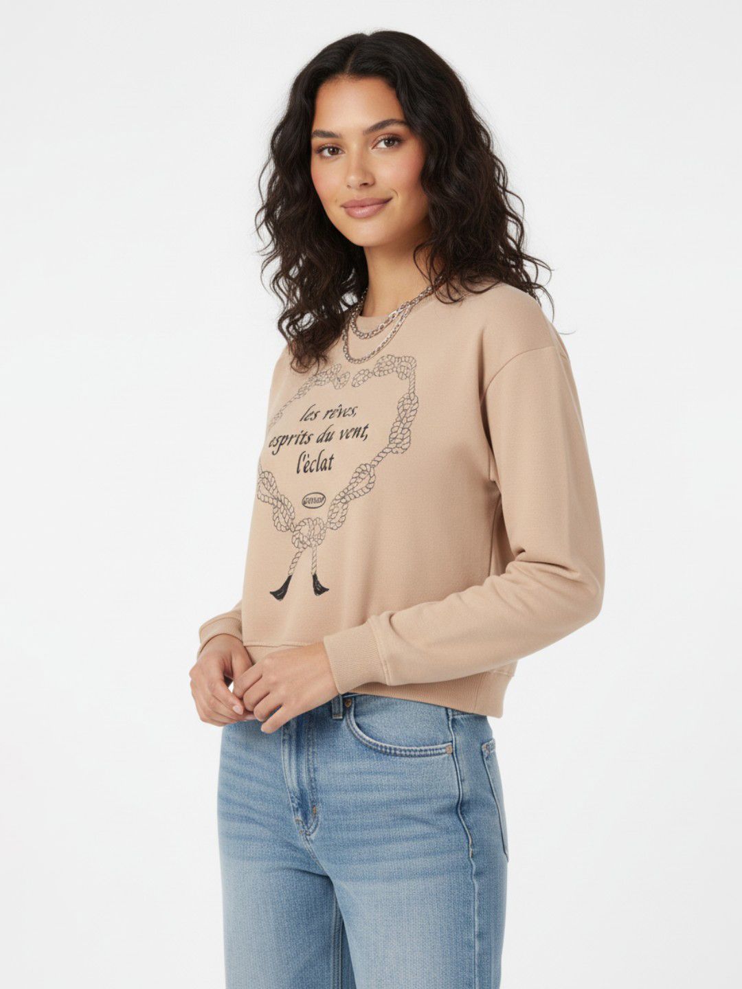 glitchez Typography Printed Drop-Shoulder Sleeves Boxy Fit Crop Sweatshirt-picture-40
