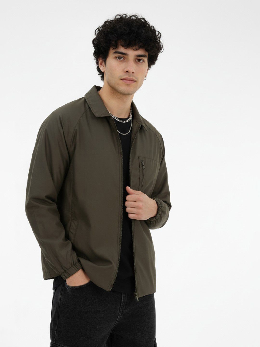 glitchez Spread Collar Windcheater Oversized Fit Tailored Jacket-picture-42