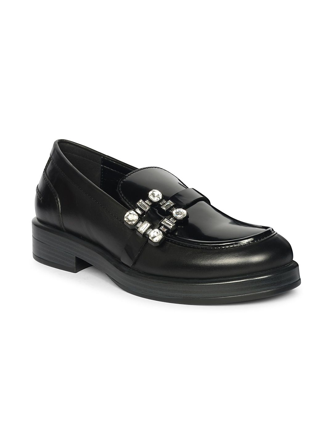Saint G Embellished Leather Block Pumps-picture-10