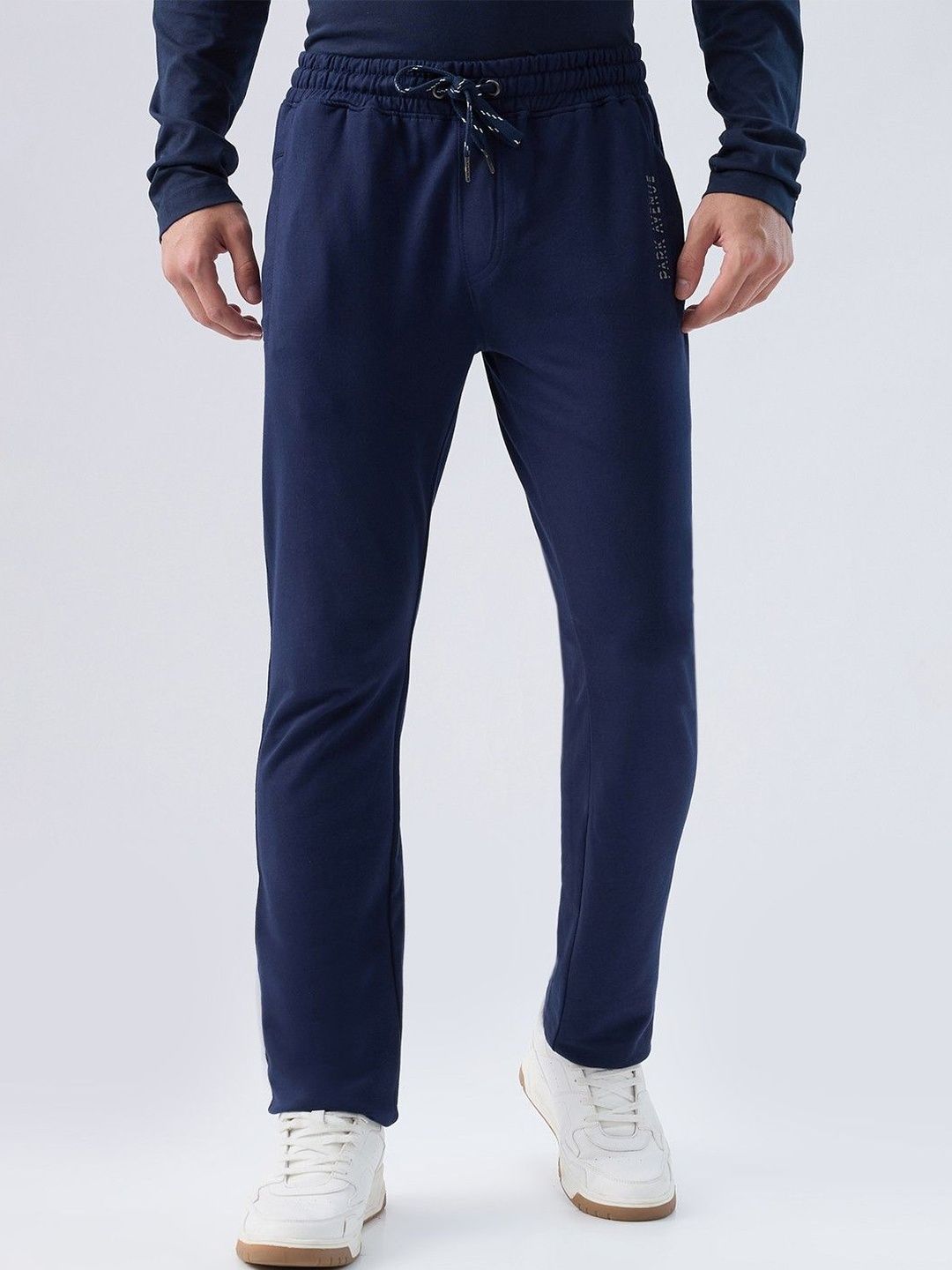 Park Avenue Men Brand Logo Printed Cotton Track Pants-picture-24