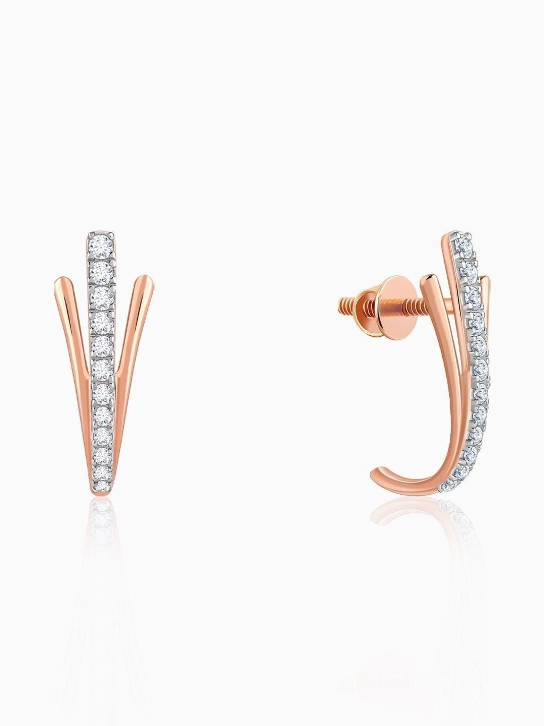 GIVA 14Kt Gold Stud Earrings With 0.26 Carat Lab Grown Diamond-1.66 gms-picture-23
