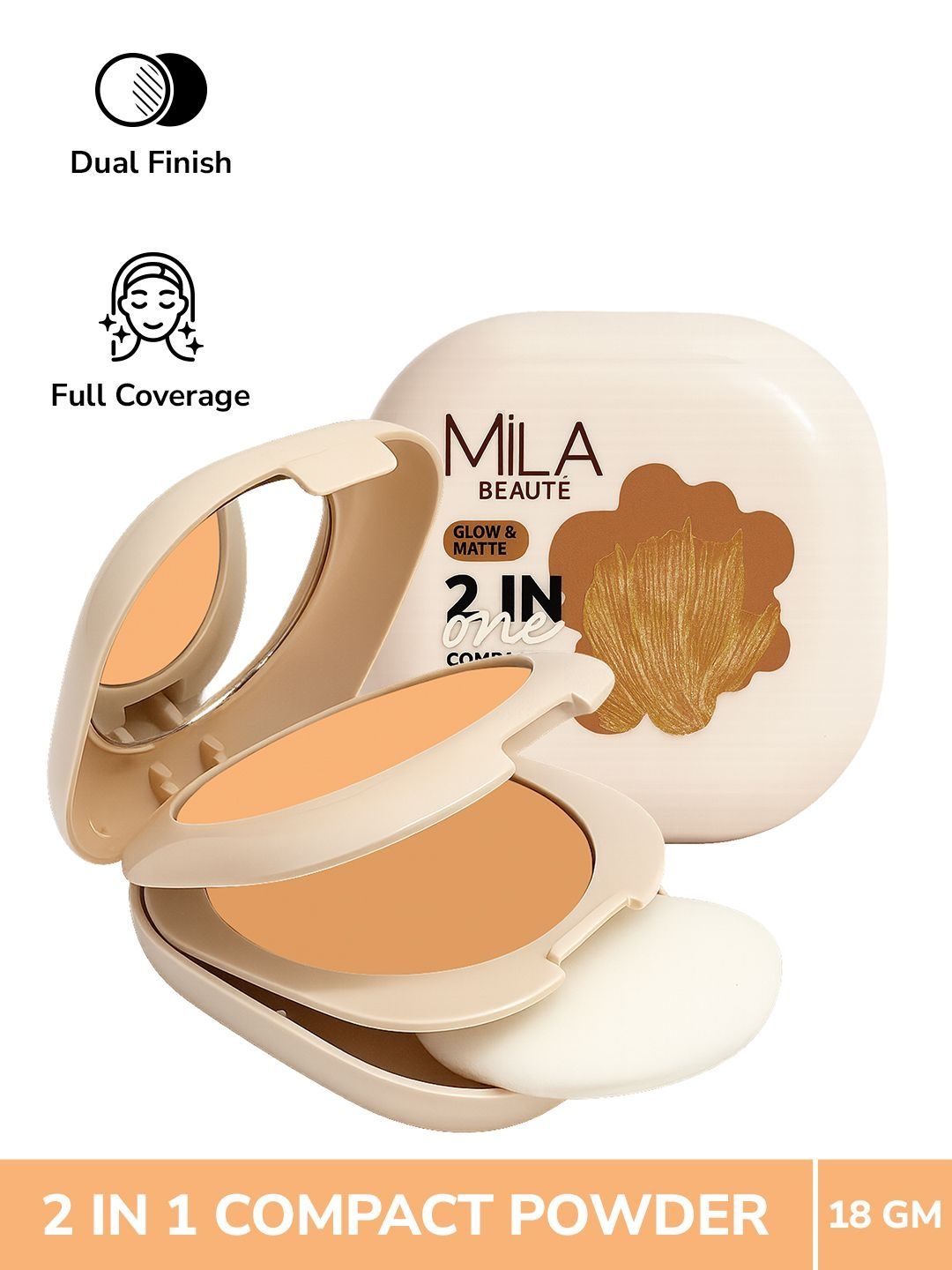 MILA BEAUTE Glow & Matte 2 In 1 Compact SPF15 - 18 g - Sand 04-picture-16