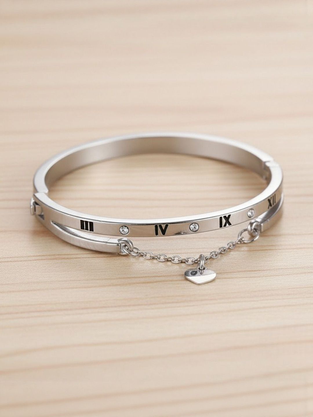 DressBerry Girls Silver-Plated Artificial Stones Studded Bangle-Style Bracelet-picture-54