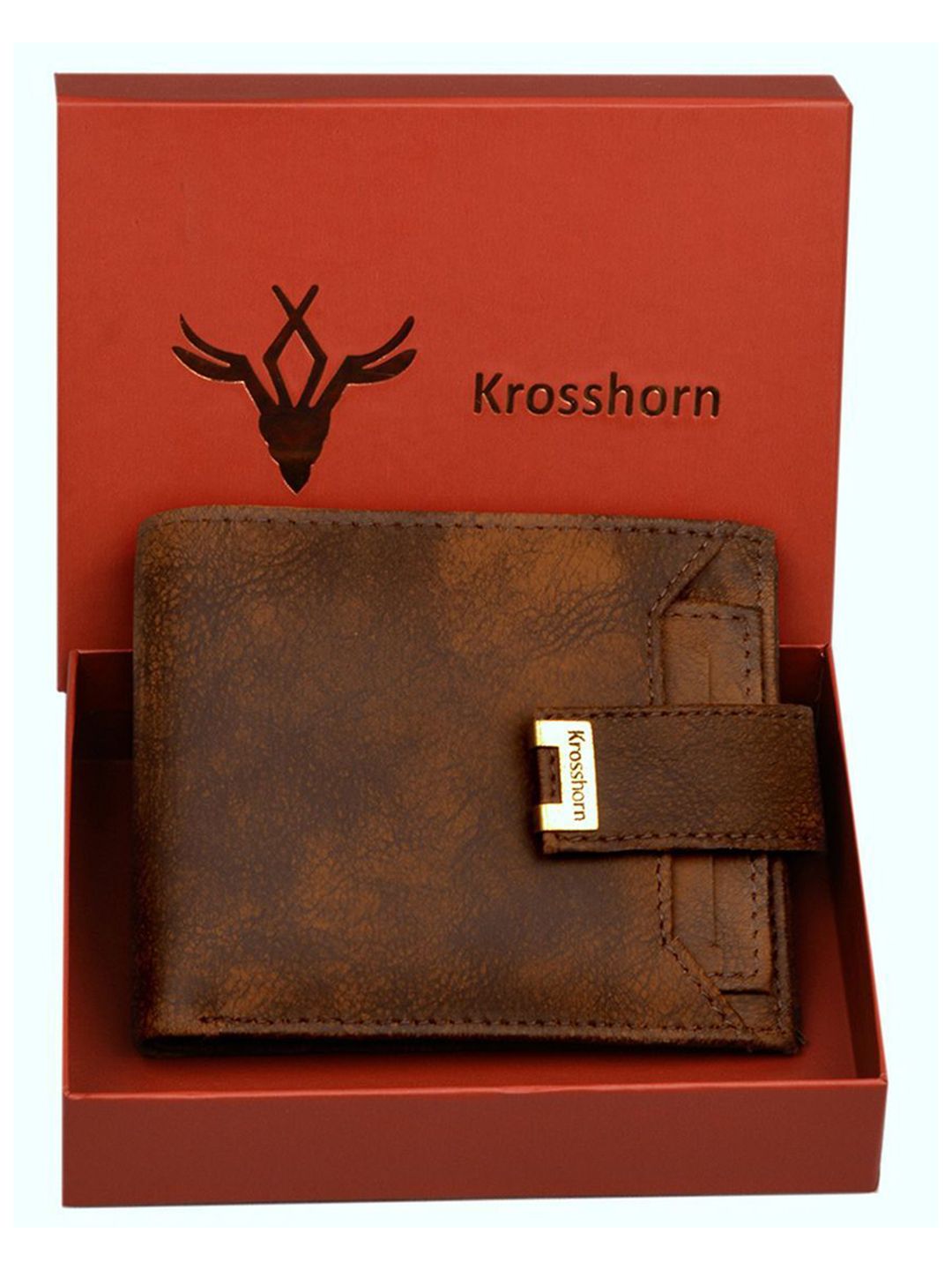 Krosshorn Men Solid Two Fold Wallet-image-5