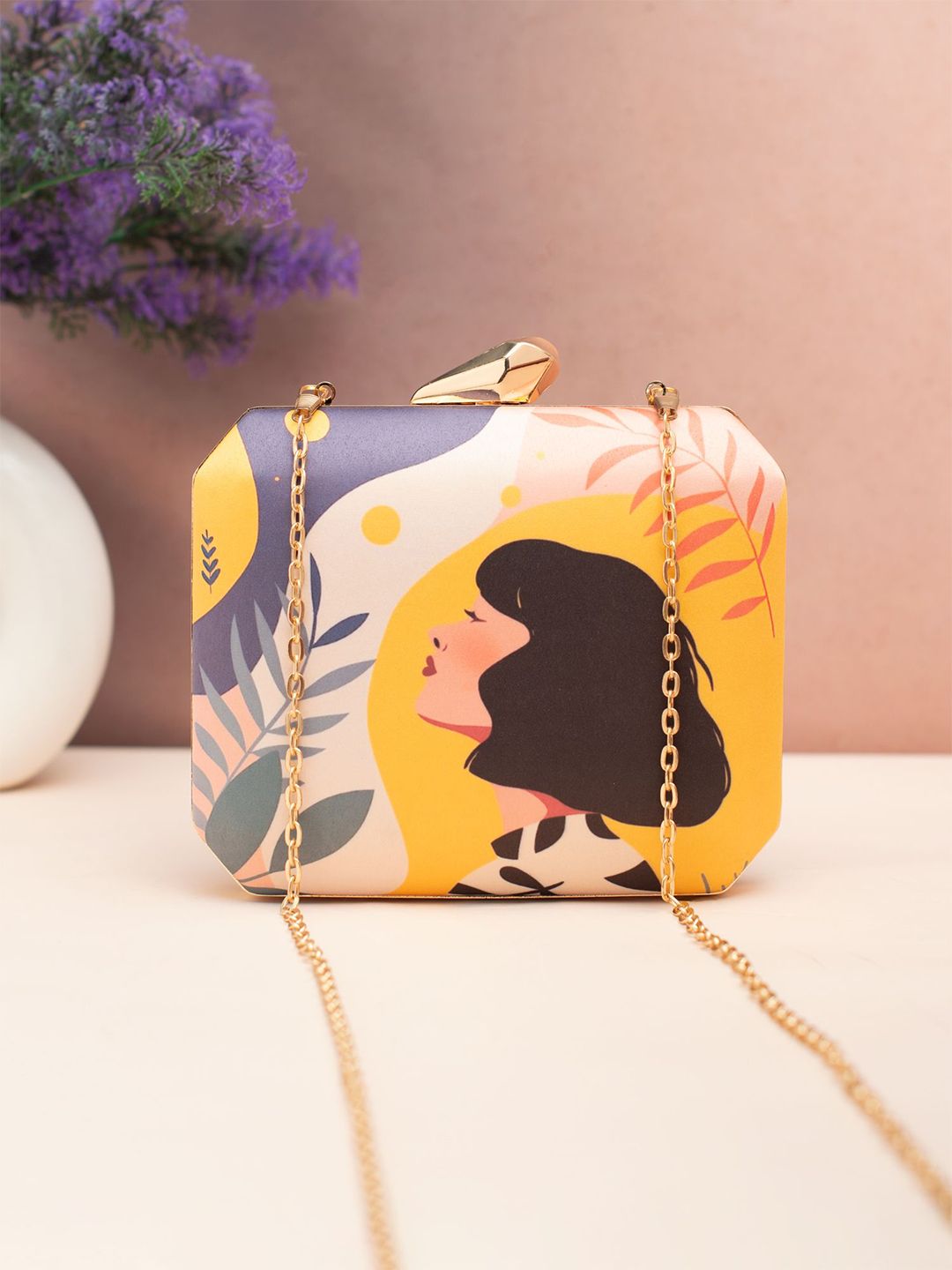ARTKLIM Sunlit Silhouette Printed Box Clutch-picture-45