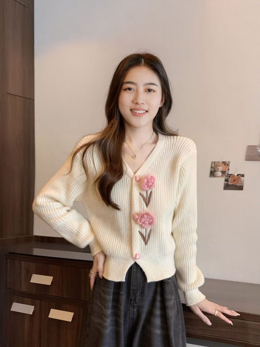 StyleCast Women Floral Ribbed Cardigan-picture-25